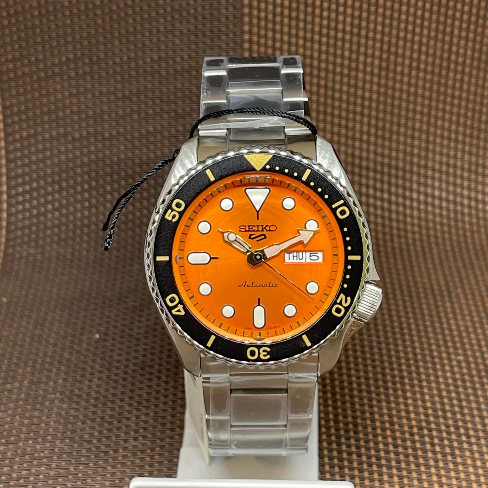 Seiko 5 Sports SRPD59K1 Orange Dial Analog Automatic Stainless Steel Men's Watch
