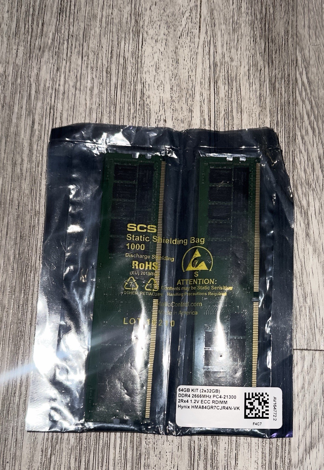 SK Hynix 64GB PC4-2666V-R DDR4 Registered ECC 2RX4 Memory RDIMM HMA84GR7CJR4N-VK