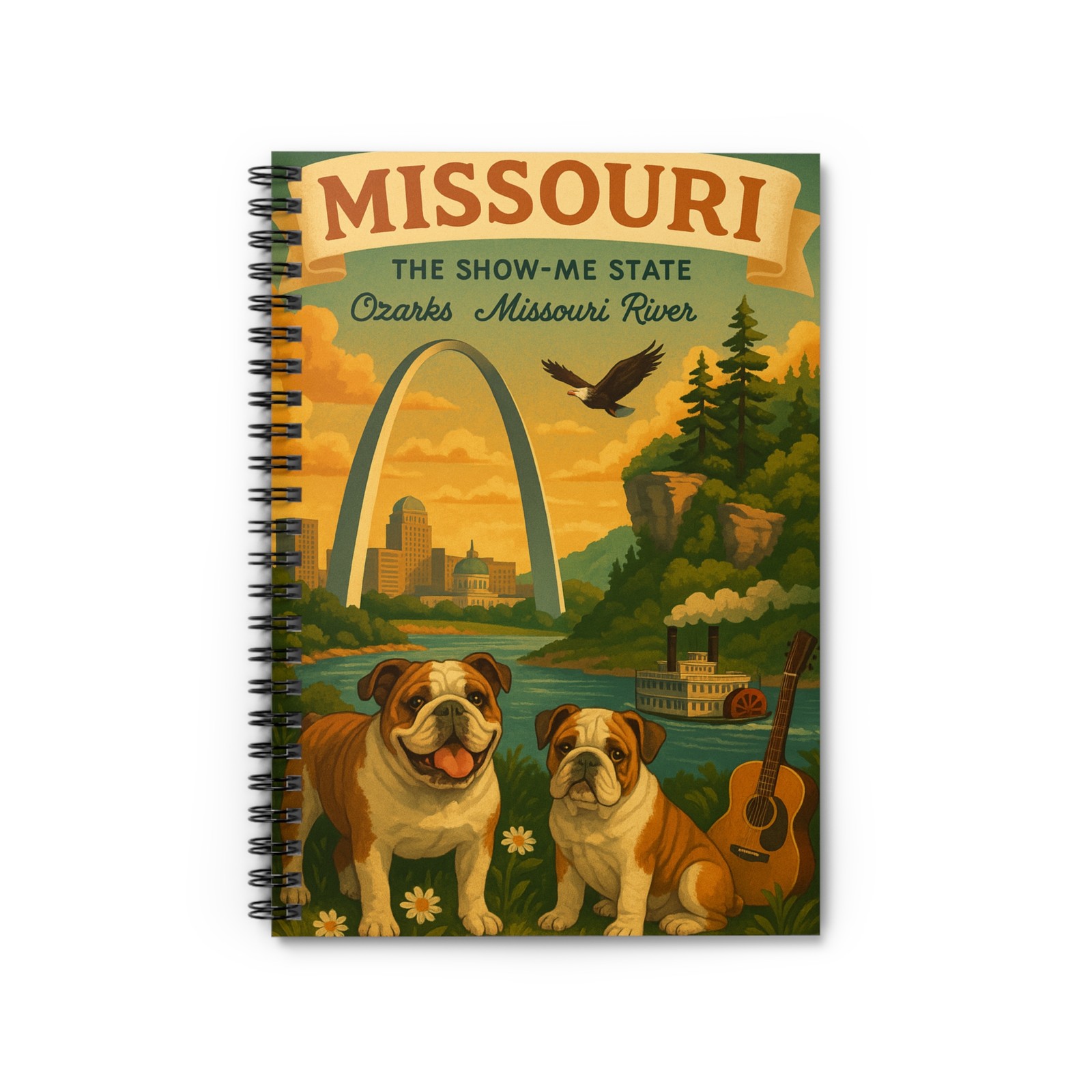 Missouri Vintage Travel Poster Notebook | Spiral Ruled Journal