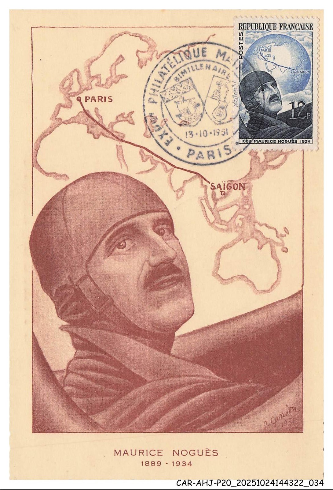 CAR-AHJP20-0970-CARD-MAXIMUN - Maurice Noguès - 1951