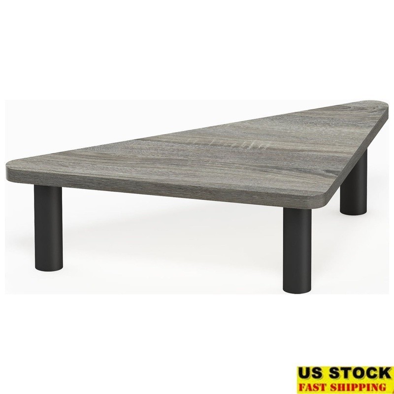 Corner Monitor Riser Stand Easy Assembly Adjustable Desk Organizer Wood Design