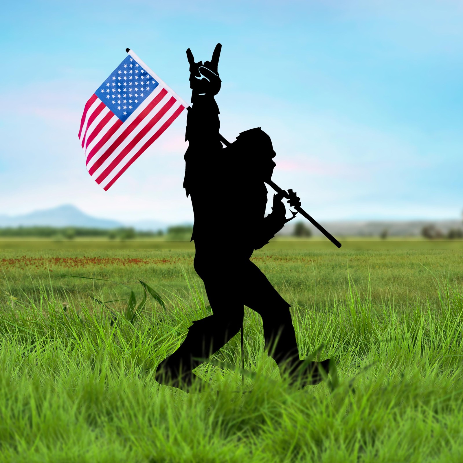 Thungeek 3.3ft Tall Metal Bigfoot Yard Decor Garden Stakes Display Life Size, Bi