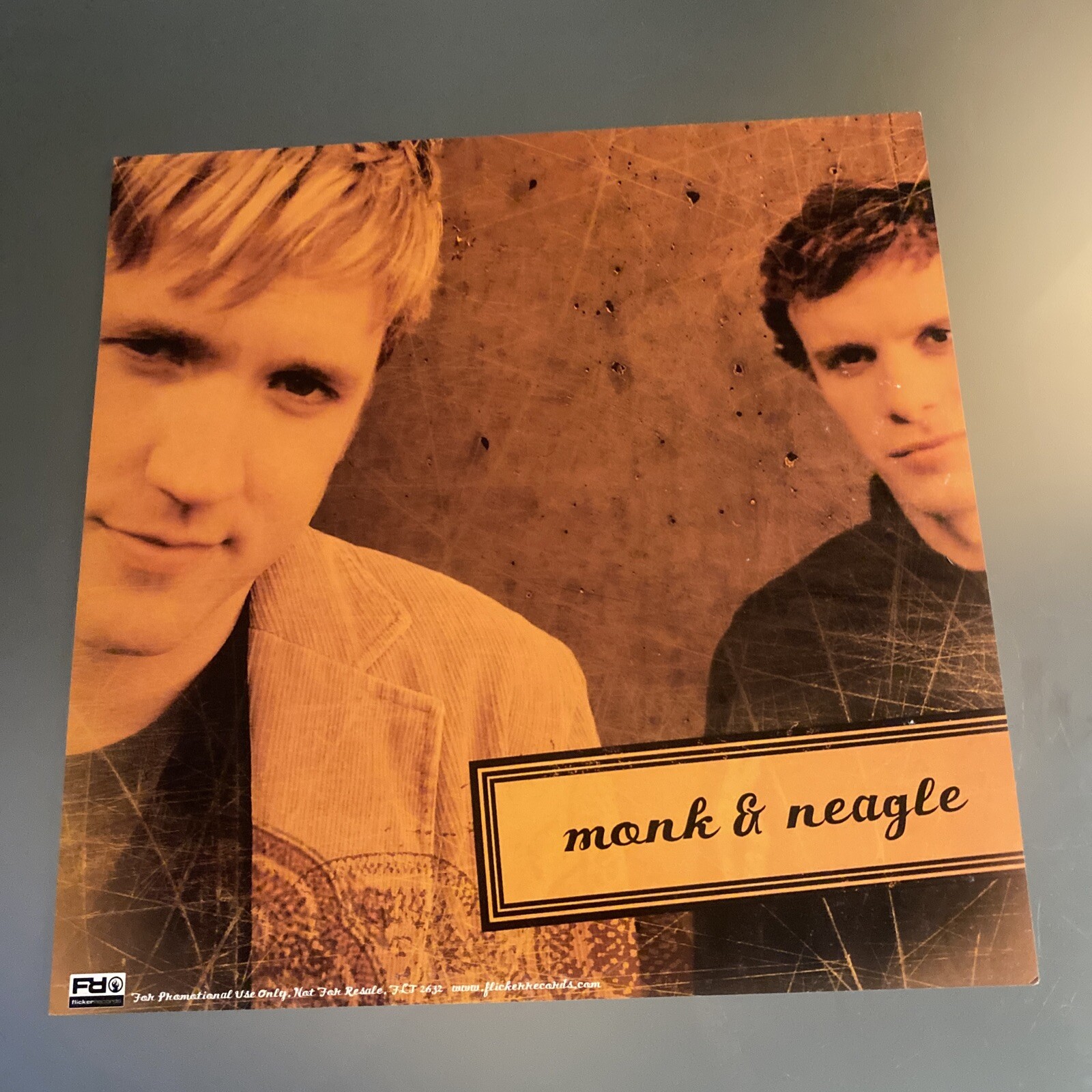 Monk And Neagle Flicker records, 12x12 Album Flat Poster Christian Pop Rock
