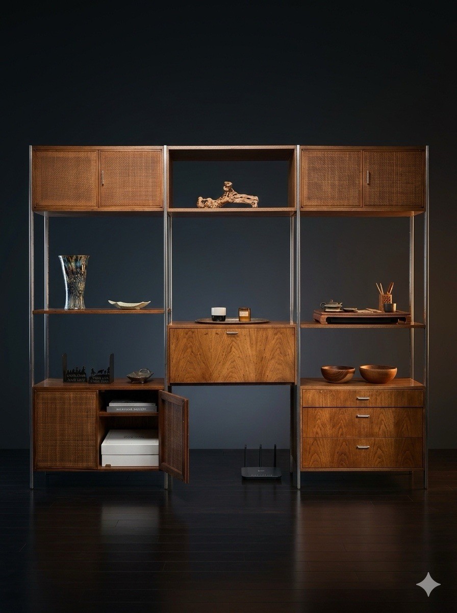 Jack Cartwright for Founders Mid Century Modern Modular Wall Unit – Walnut Can