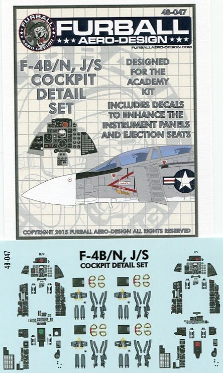 1/48 fur ball decal F-4B, N, J, S cockpit
