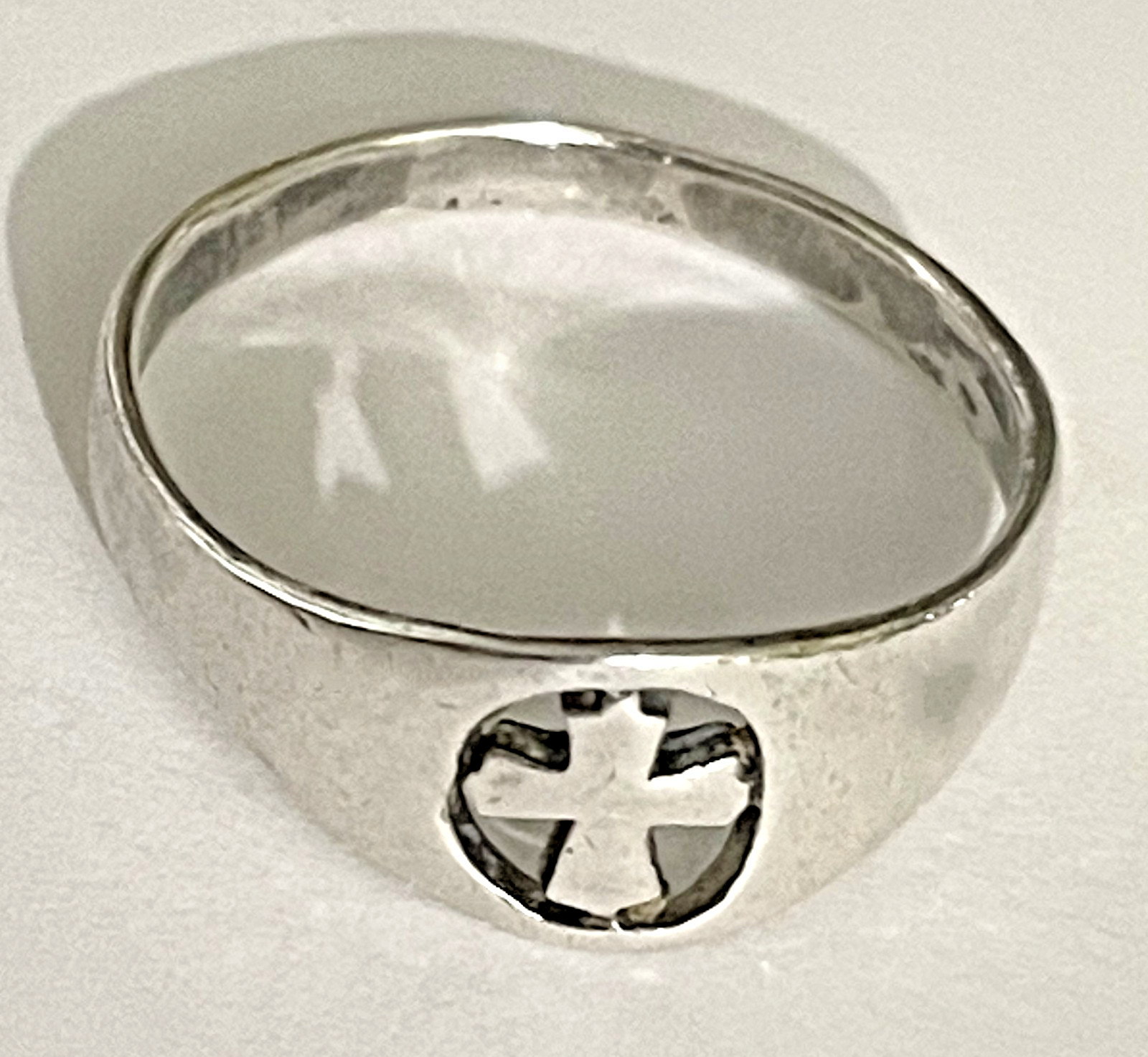 Vintage Sterling Silver 925 Cross Band Ring Size 7 - 2.2g.