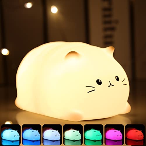  Cat Night Light for Kids,Cute Colorful Night Light Baby Girl little cat