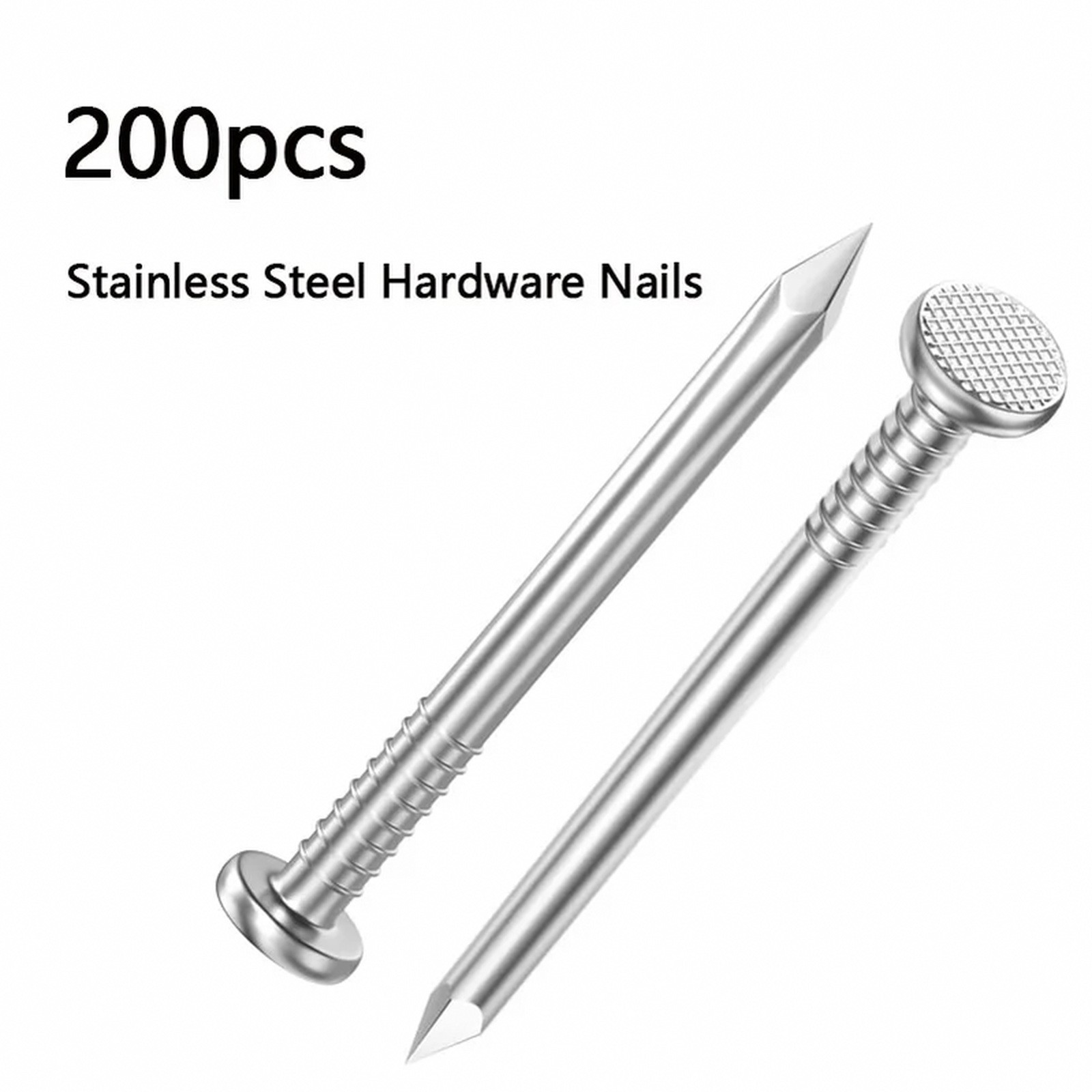 200pcs Stainless Steel Nail Steel Nail Carpenter Round Nail Cement Wall Nail