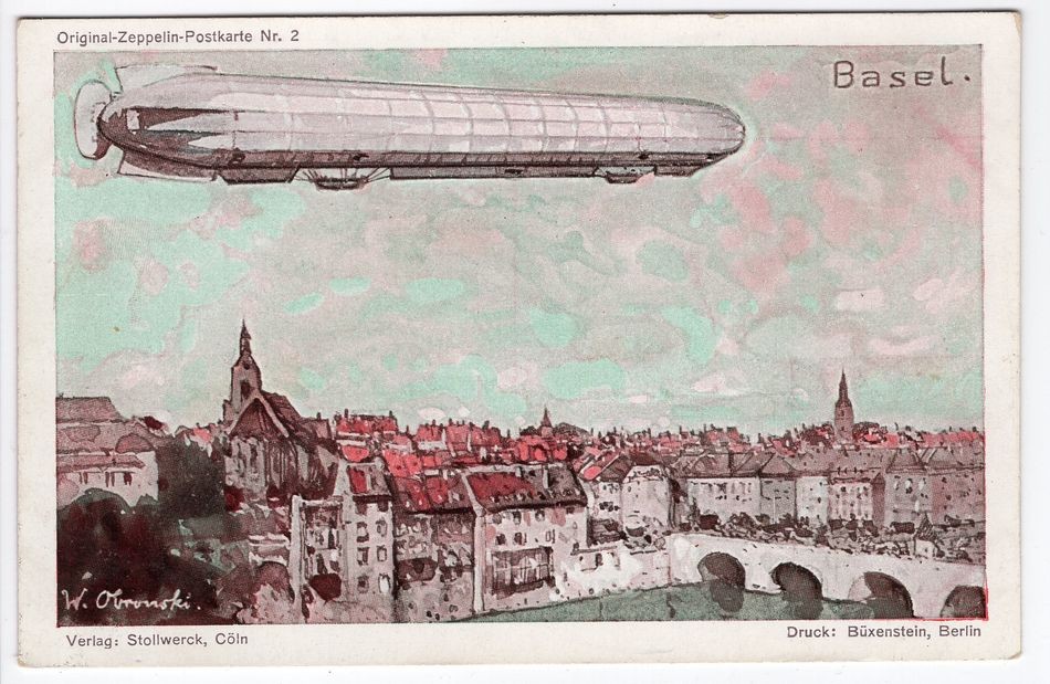 Zeppelin/Airmail AK STOLLWERCK No. 2 ZEPPELIN Su Basel (FA0668