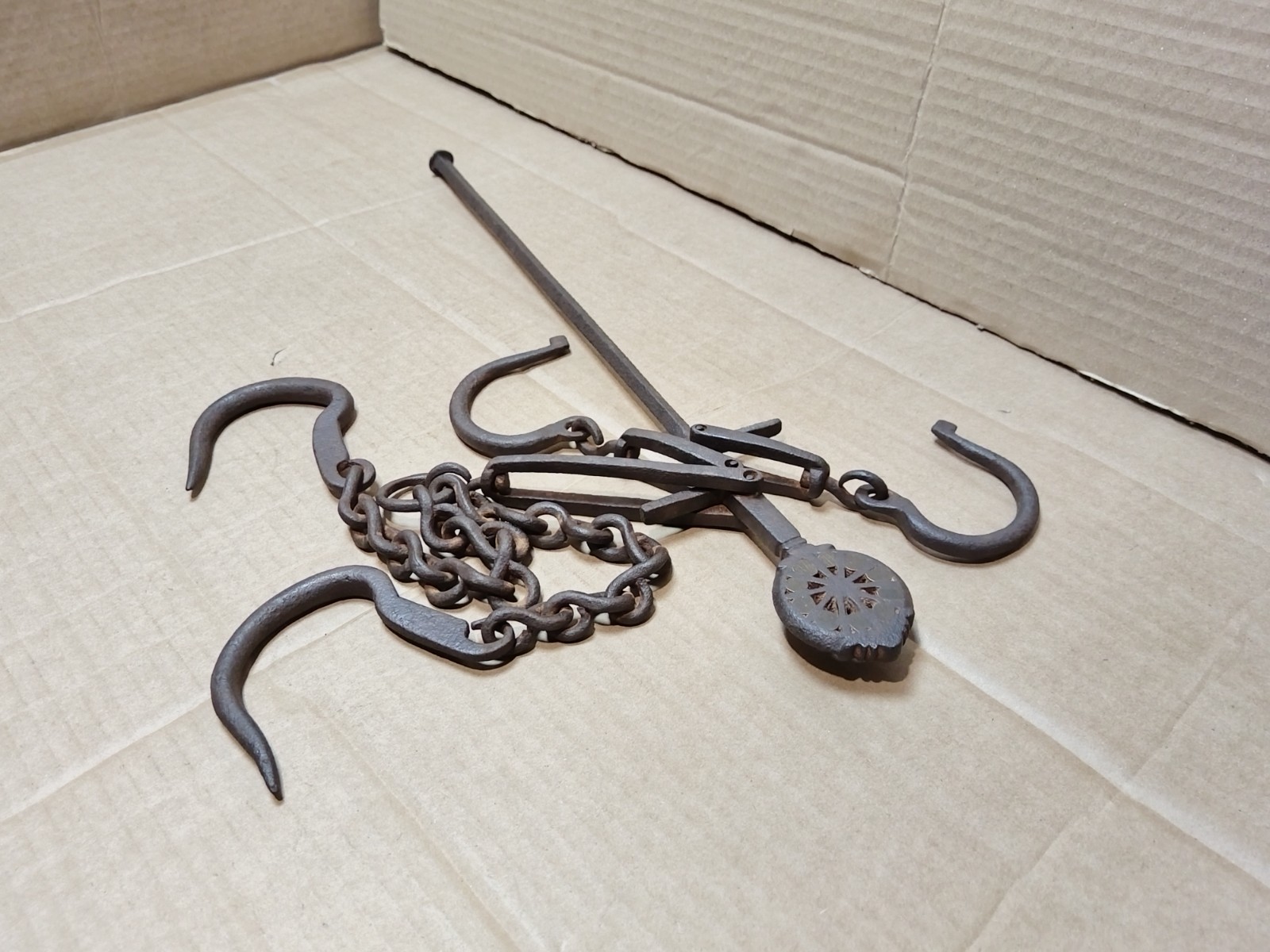 VINTAGE ANTIQUE RARE HAND FORGED STEELYARD BALLANCE SCALE OTTOMAN EMPIRE 18TH