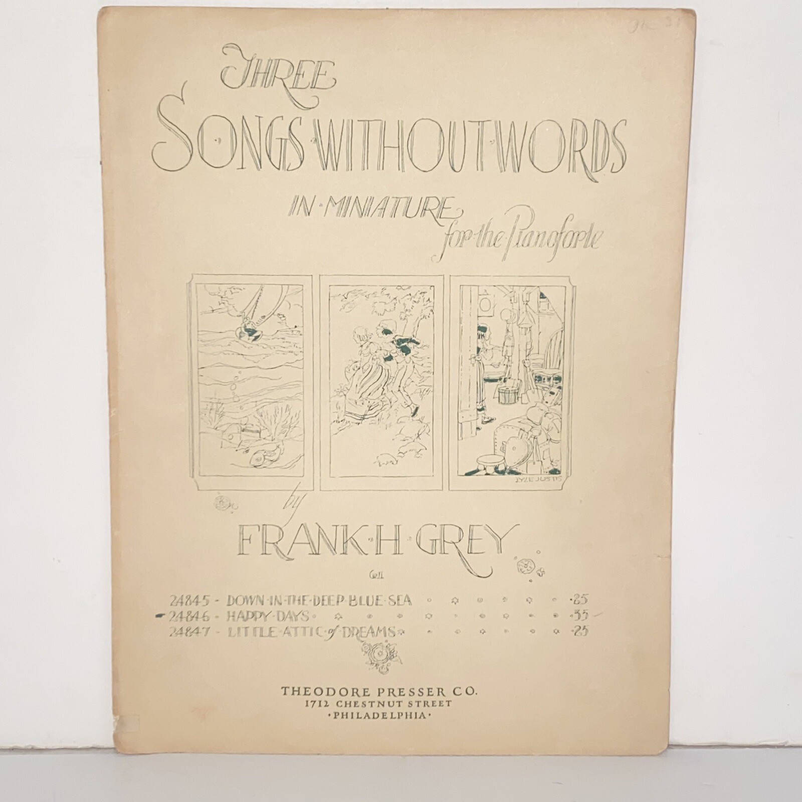 Vintage 1930 Happy Days in Miniature for the Pianoforte Sheet Music