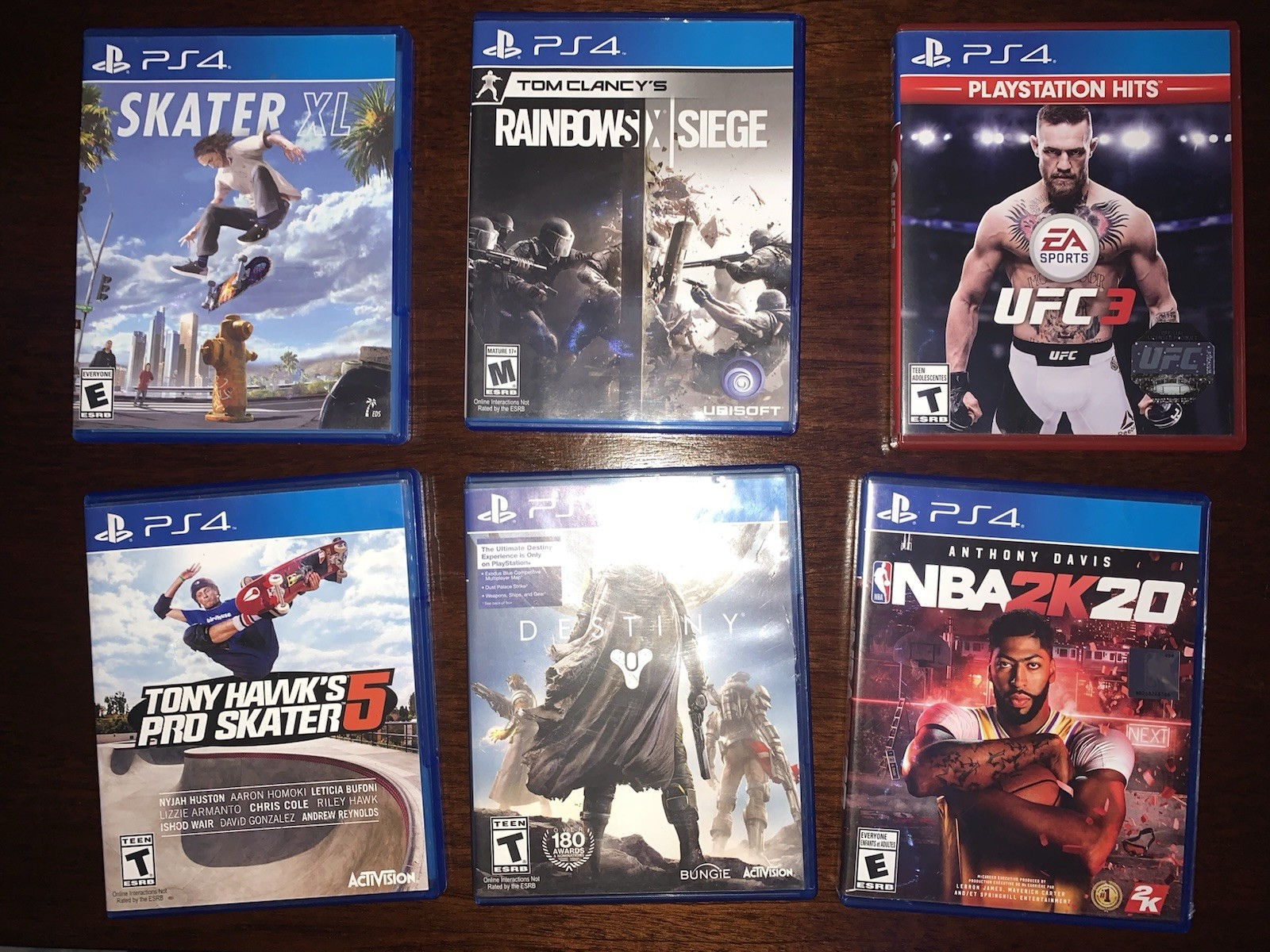 PS4 6 Game Lot – Rainbow Six, UFC 3, Destiny, NBA 2K20, Tony Hawk 5 – Tested