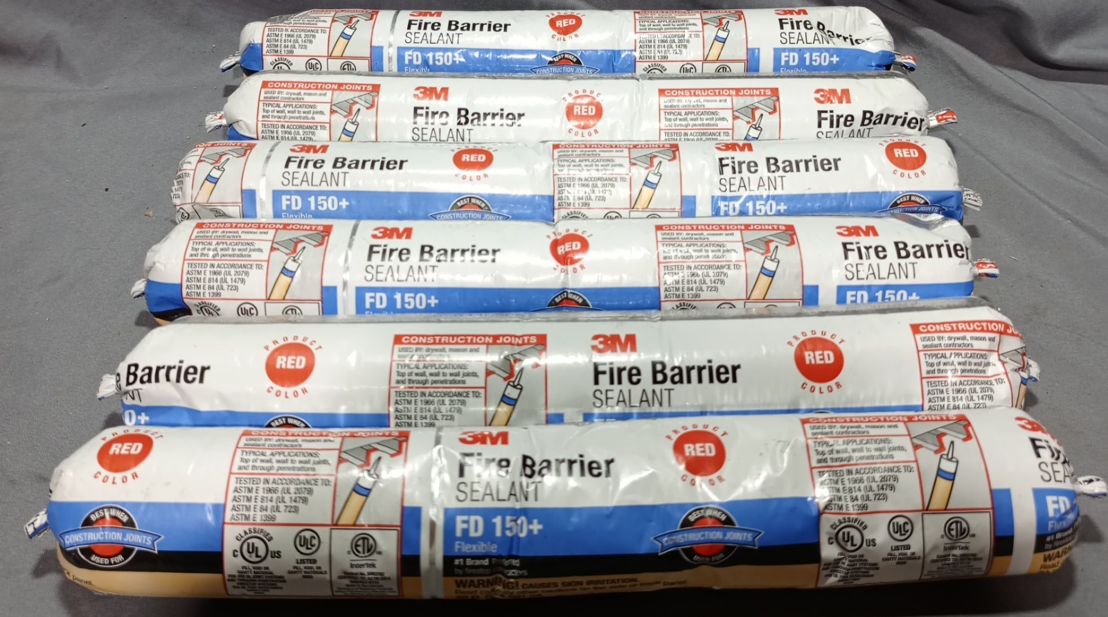 Lot Of 6 3M Fire Barrier Sealant Red