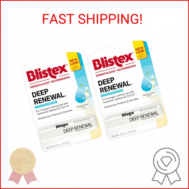 Blistex Deep Renewal Lip Protectant Sunscreen Balm, 0.13 Ounces (3.69g) (Value P