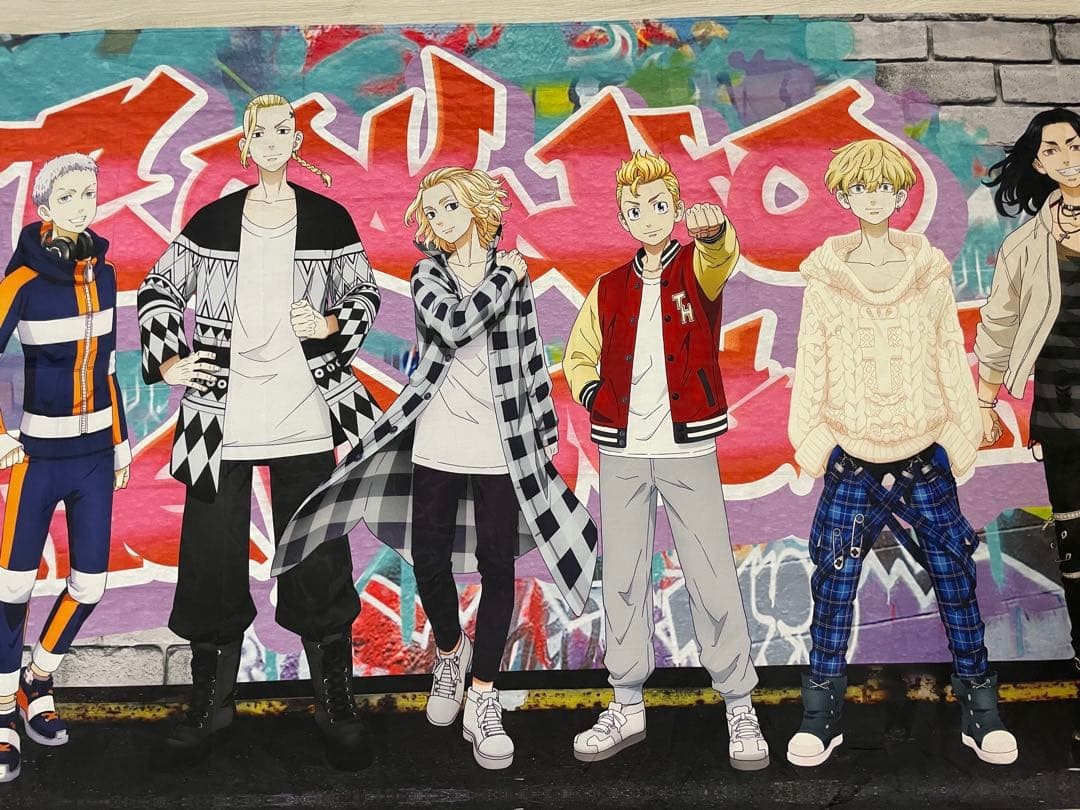 Tokyo Revengers Tapestry Street Art Style Cotton Fabric Multi-color 108x180mm U