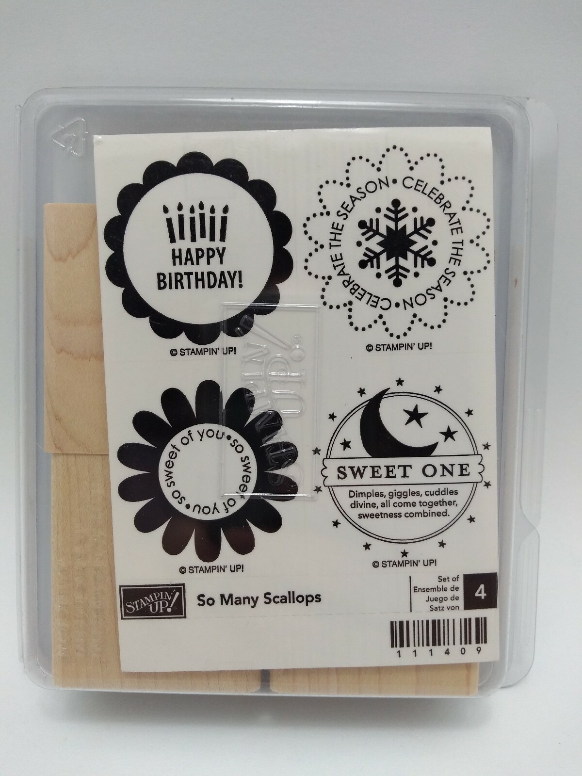 Stampin Up Unmounted So Many Scallops Birthday Baby So Sweet Snowflake Stamps