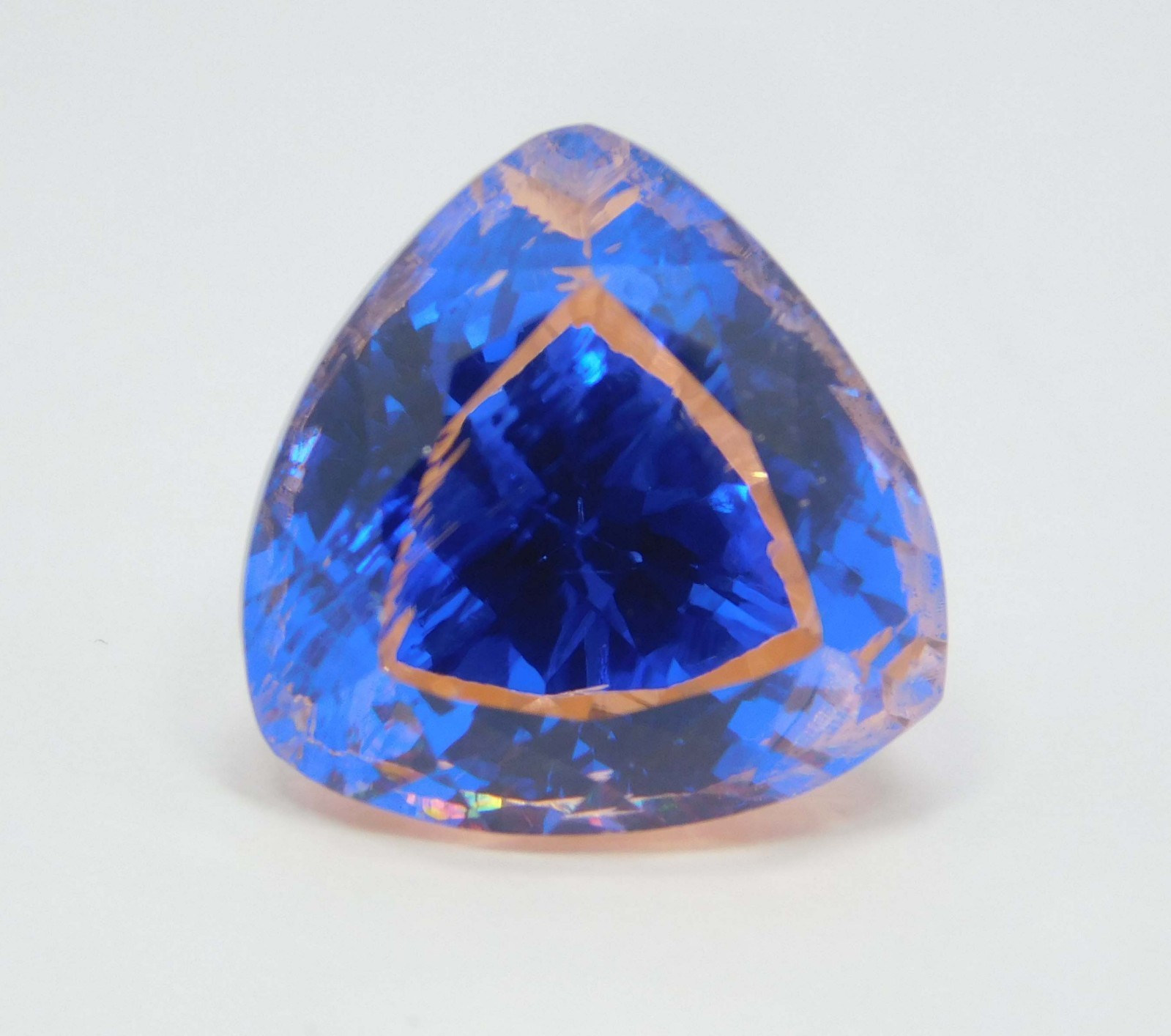 Natural Parti Bi-Color Sapphire 20 Ct Trillion Cut Stunning Loose Gemstone A-988