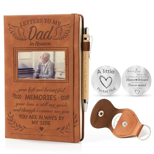 Memorial Gifts for Loss of - Letters To My In Heaven, Leather Journal A5 Dad