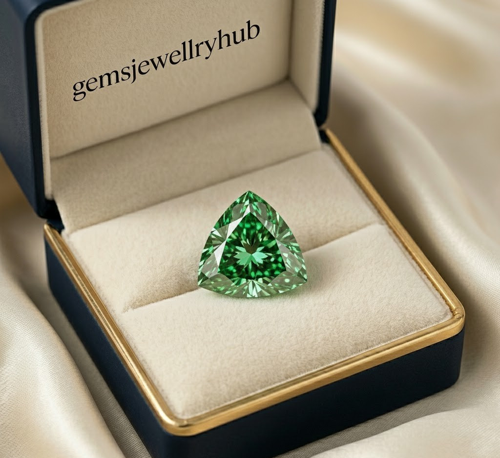 Top Quality Lab Grown Diamond Green Trillion 2 Ct Cut D Grade VVS1 Certified