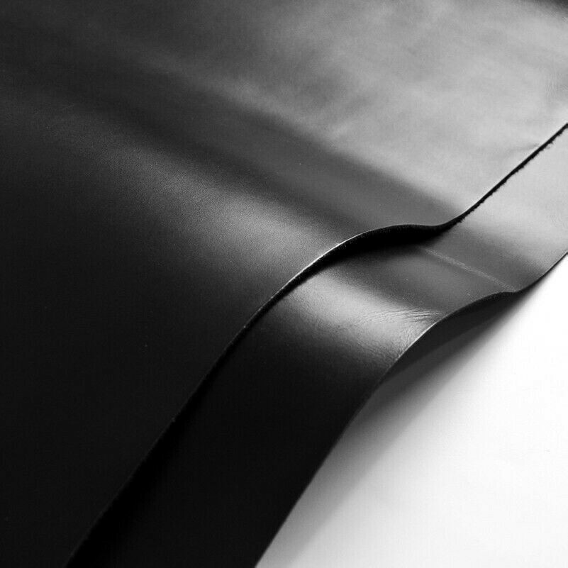 2mm Thick Natural Veg Tanned Cowhide Leather Shoe Bag Craft Fabric DIY Black