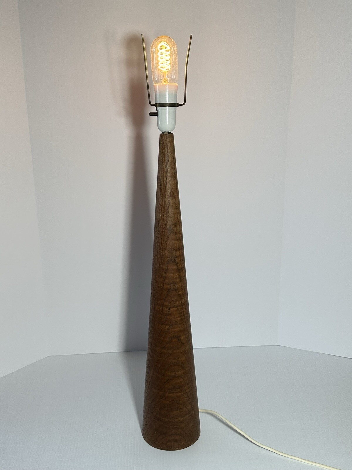 Mid century Modern MCM Ernst Henriksen Conical Teak Lamp