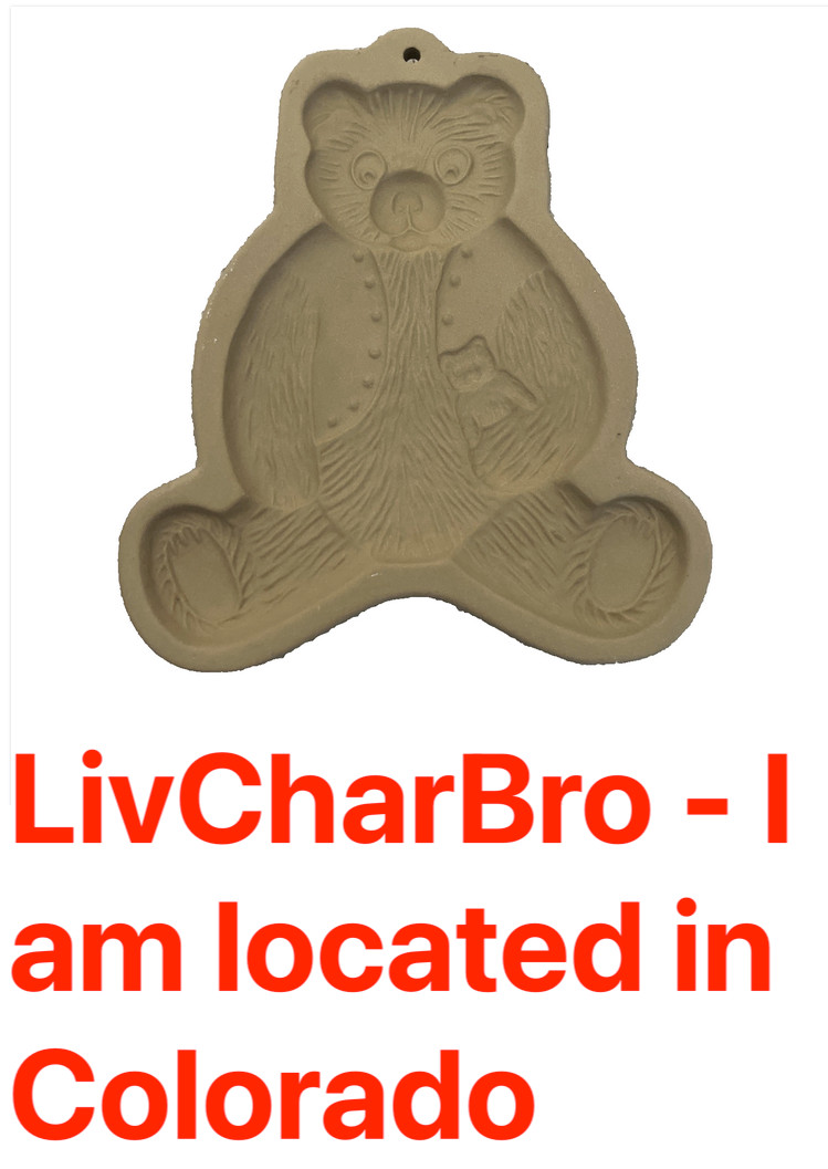 6" Brown Bag Cookie Art 1984 Teddy Bear Mold