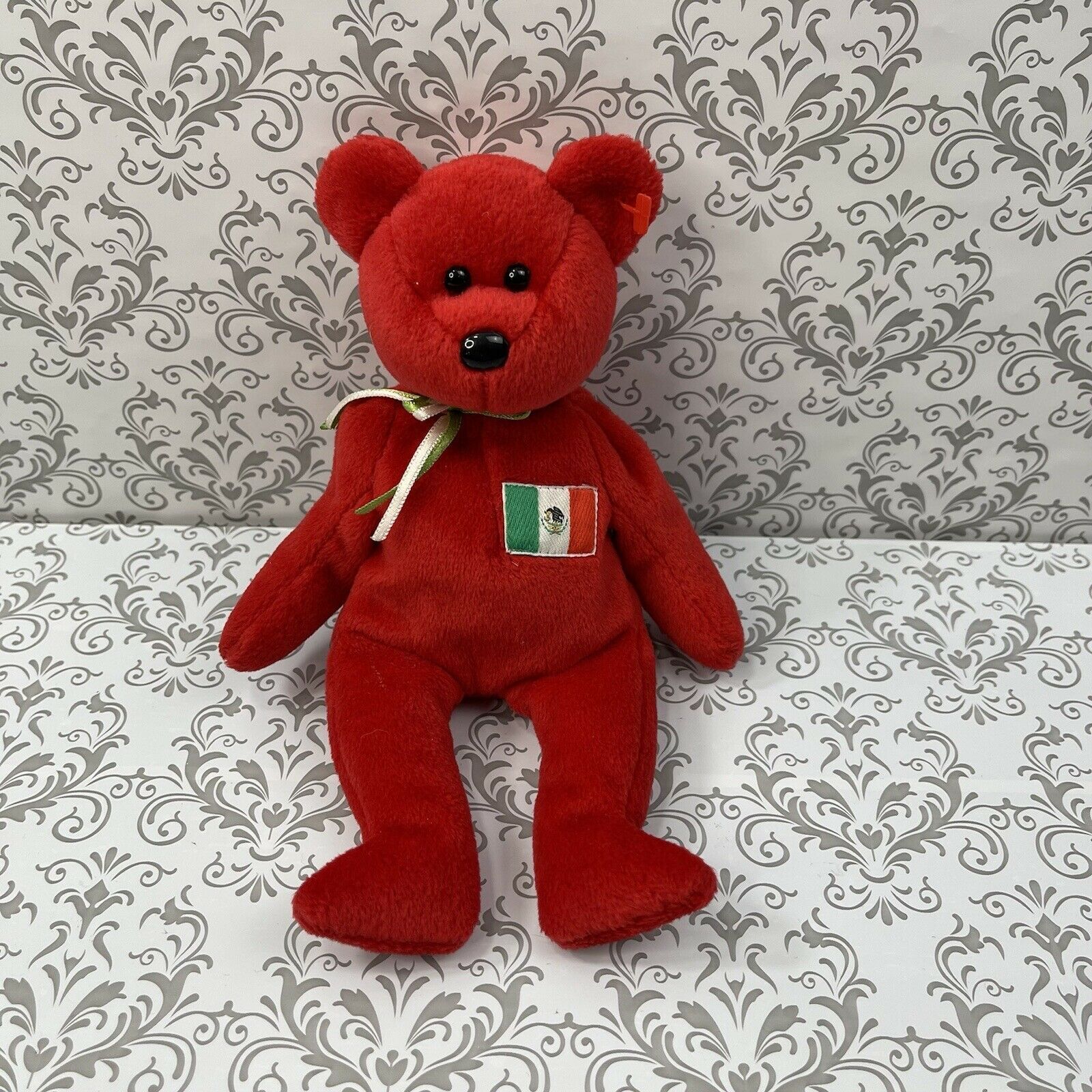 Beanie Babies Red Teddy Bear Osito Plush Stuffed Collectible 9" Mexico 1999
