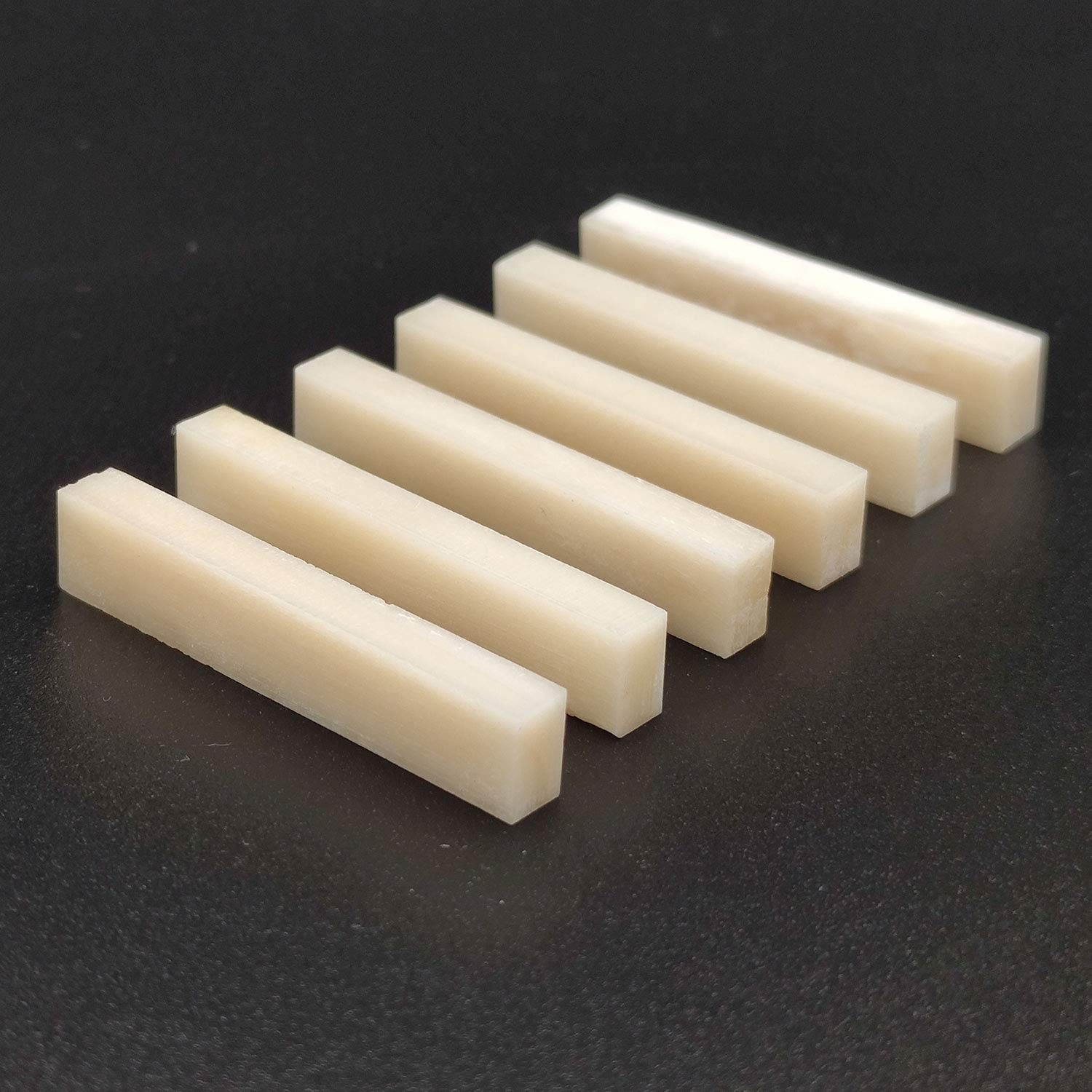 6Pcs Unbleached Blank & Uncut Guitar Nut Pure Bone for Electric & Acoustic & ...