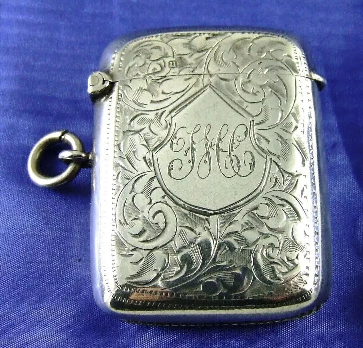 Antique HALLMARKED BIRMINGHAM Silver Vesta Case 1904 by William Henry Sparrow