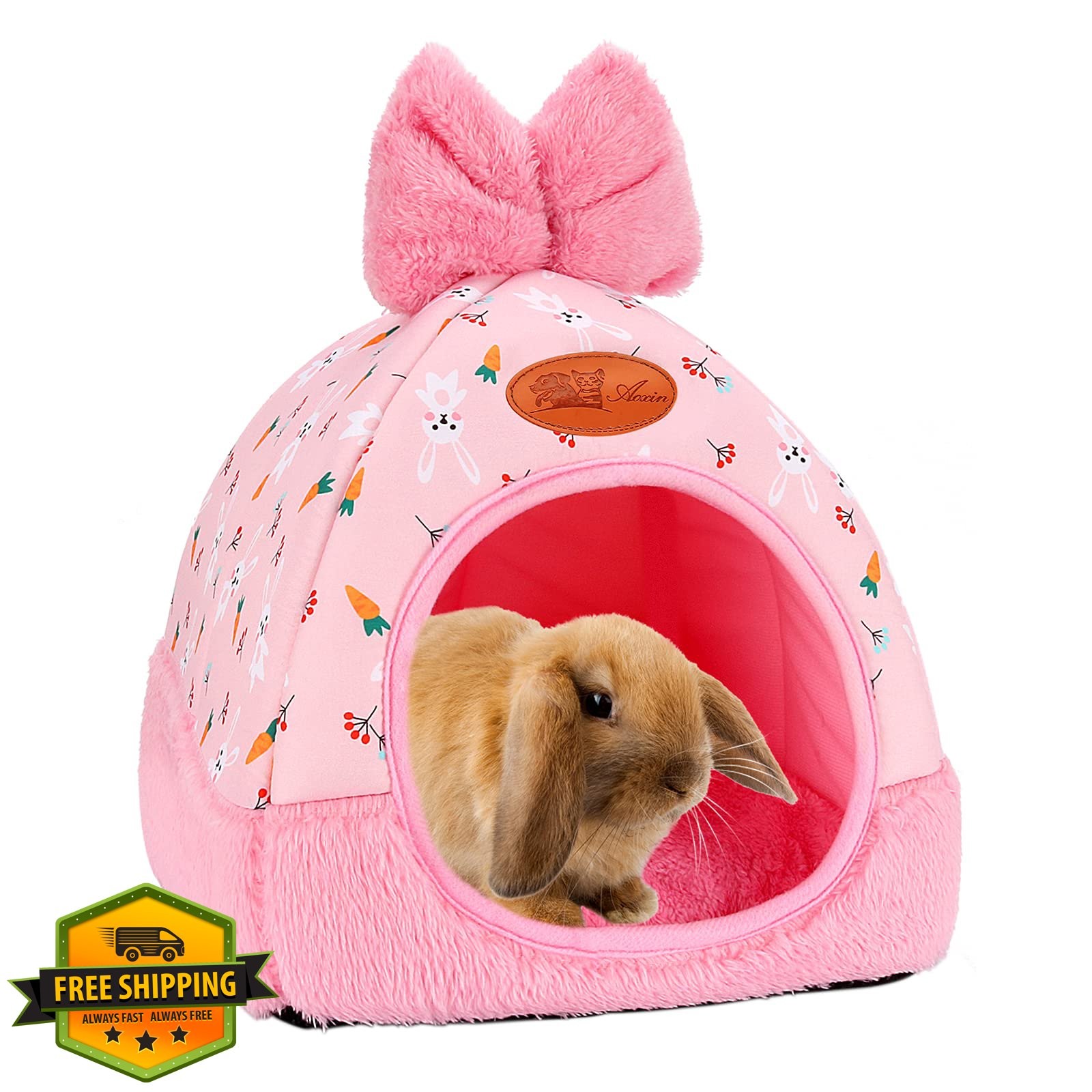 YUEPET Bunny Guinea Pig Bed Cave House Hideout, Dwarf Rabbit Hamster Ferret (...