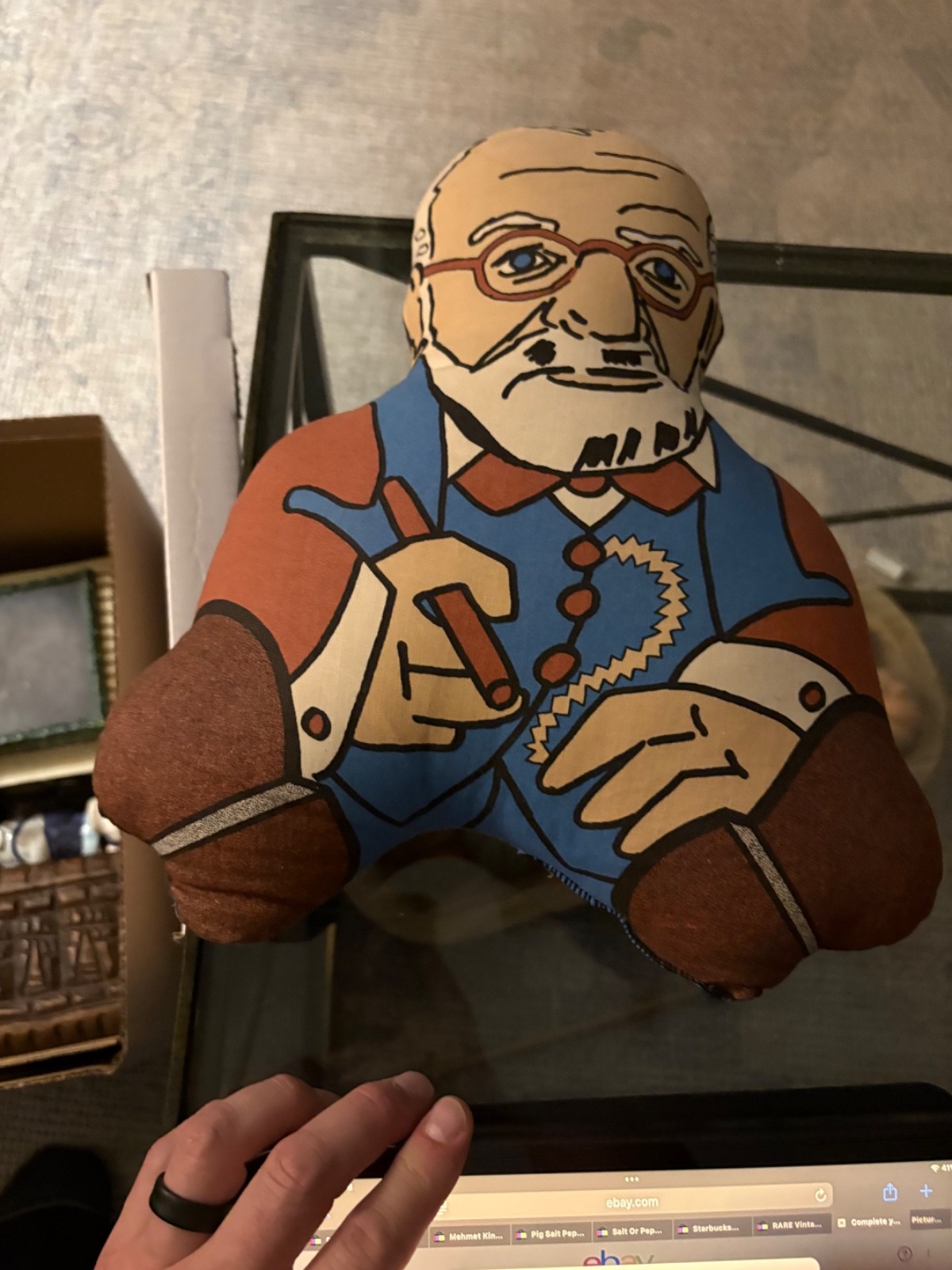 Vtg 1988 Pillow Sigmund Freud Philosophers Plush Stuffed Doctor Buddy