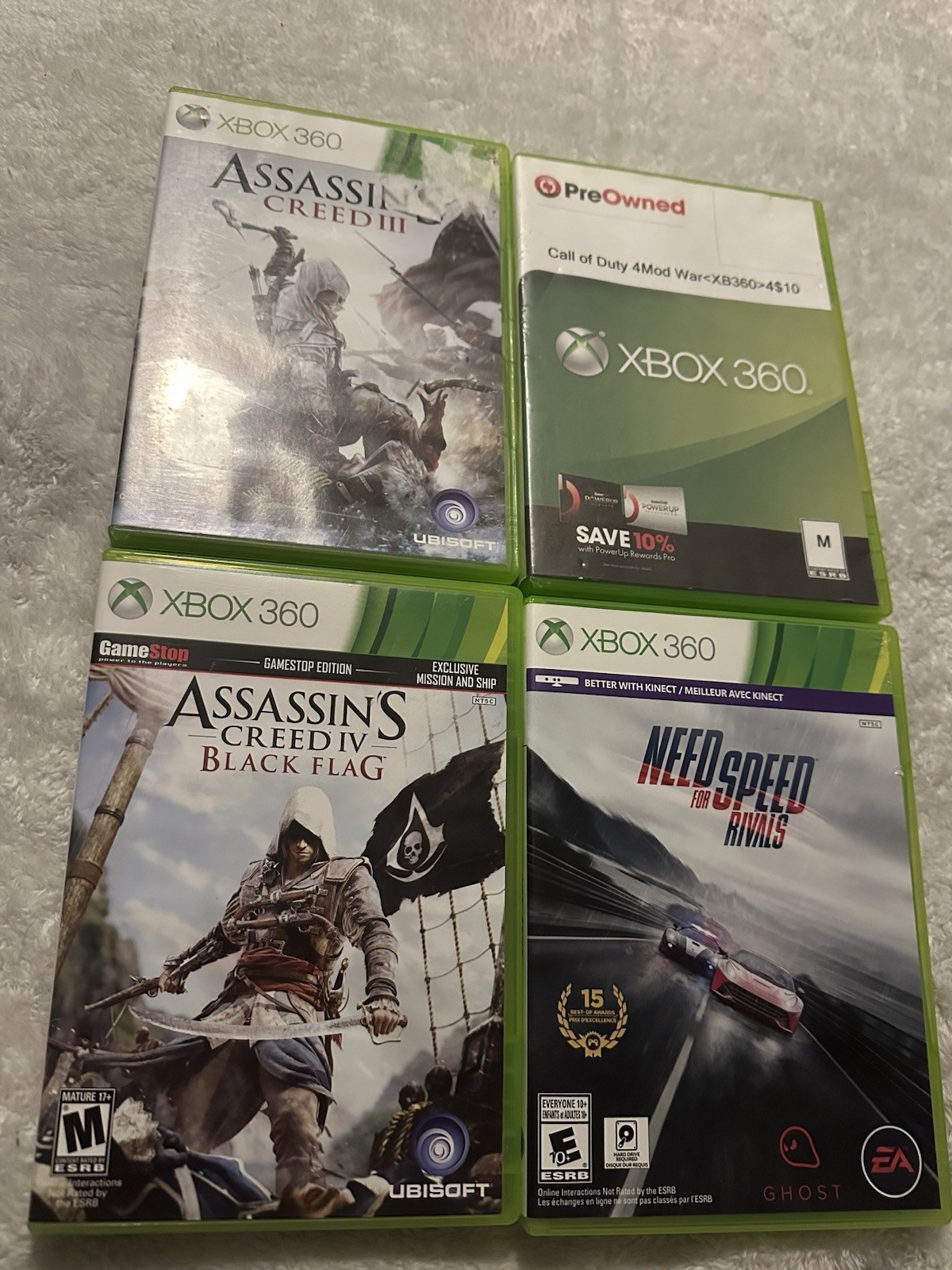 Xbox 360 Game Lot – Assassin’s Creed, COD, NFS Rivals