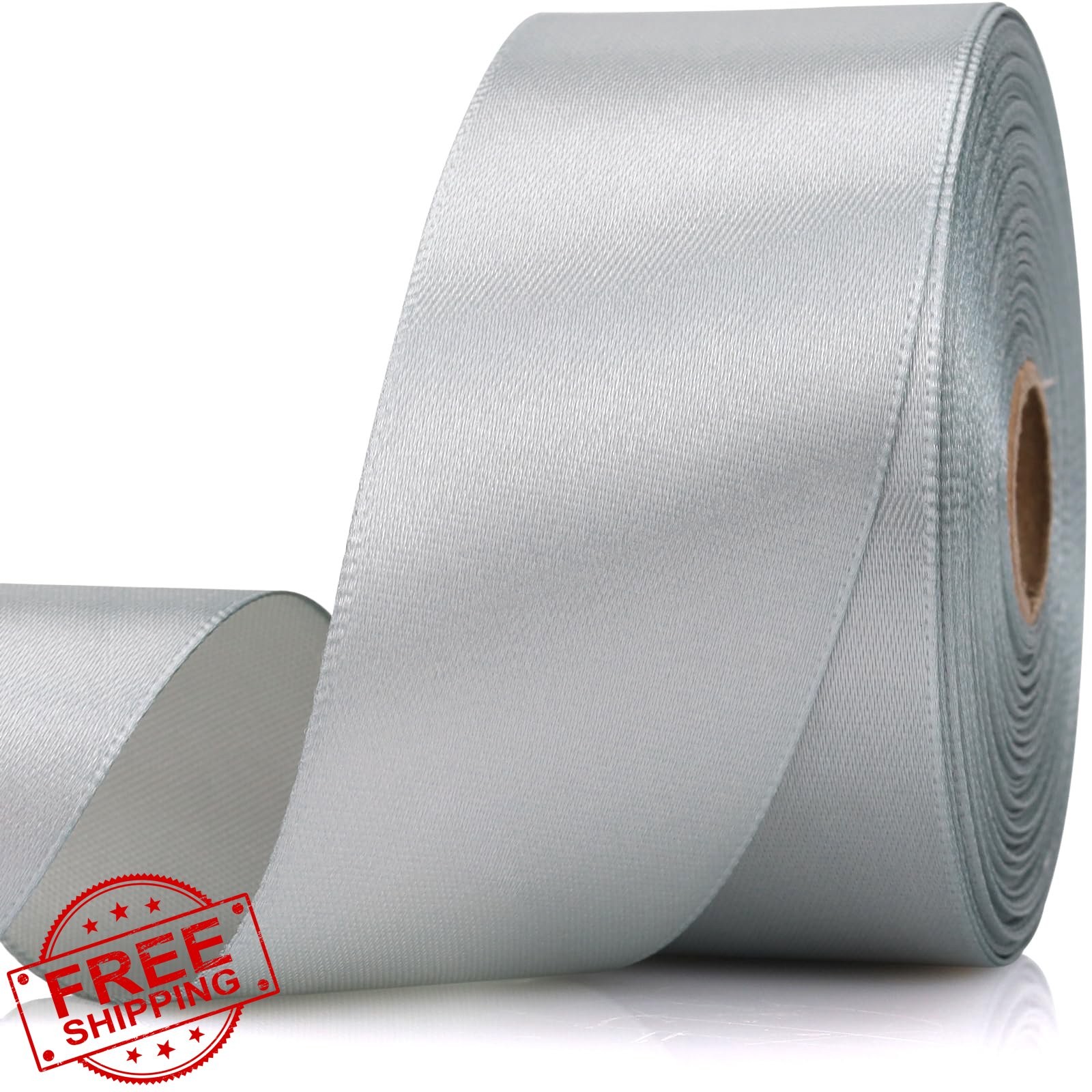 NISDOCF 1.5 Inch 30yd Silver Satin Ribbon Gift Wrapping Craft Wedding Party