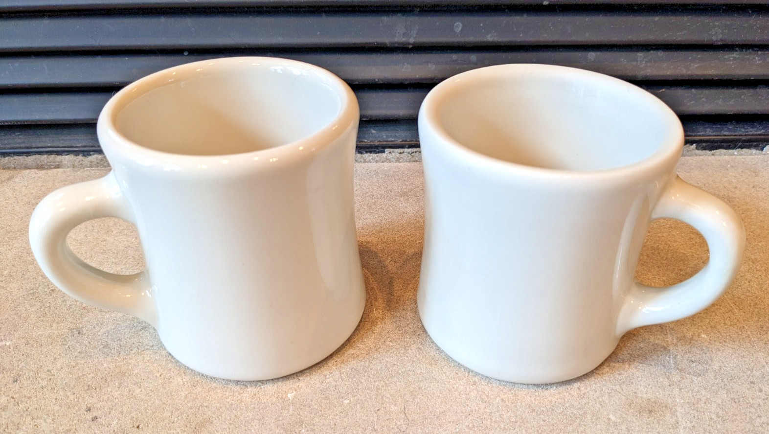 Vtg 2 Victor Coffee Mugs - Diner, Military, Restaurant Ware - Heavy Ceramic READ