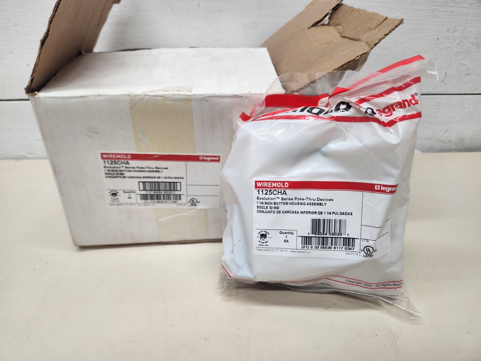 Legrand Wiremold (5-Pack) 1125CHA Poke-Thru Housing Assembly ~ Brand New