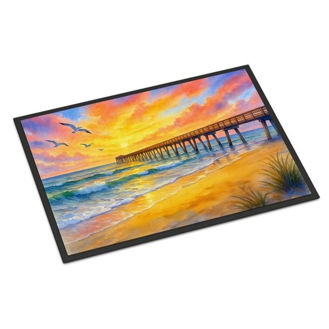 Carolines Treasures DAC8225JMAT 24 x 36 in. Beach Pier at Sunrise Doormat