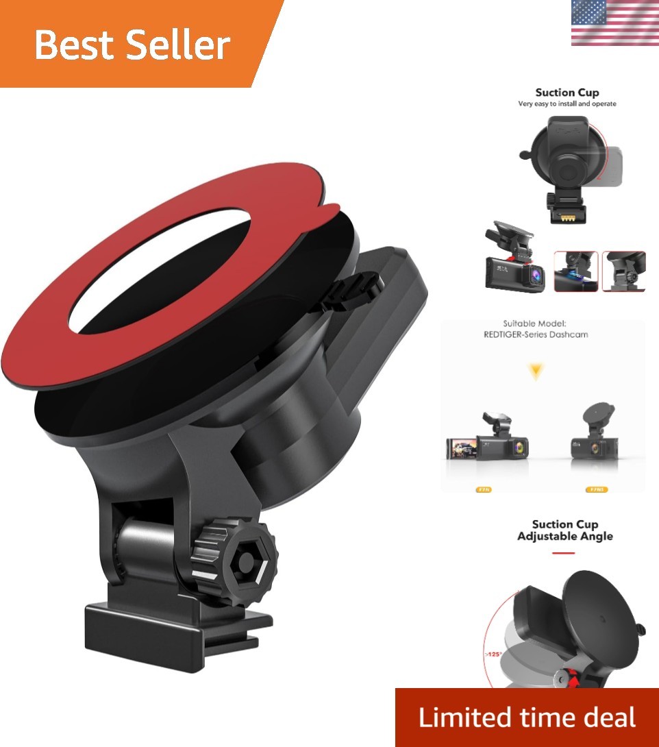 F7N Series Dash Cam Suction Mount with GPS, 180° Rotation - Effortless Install