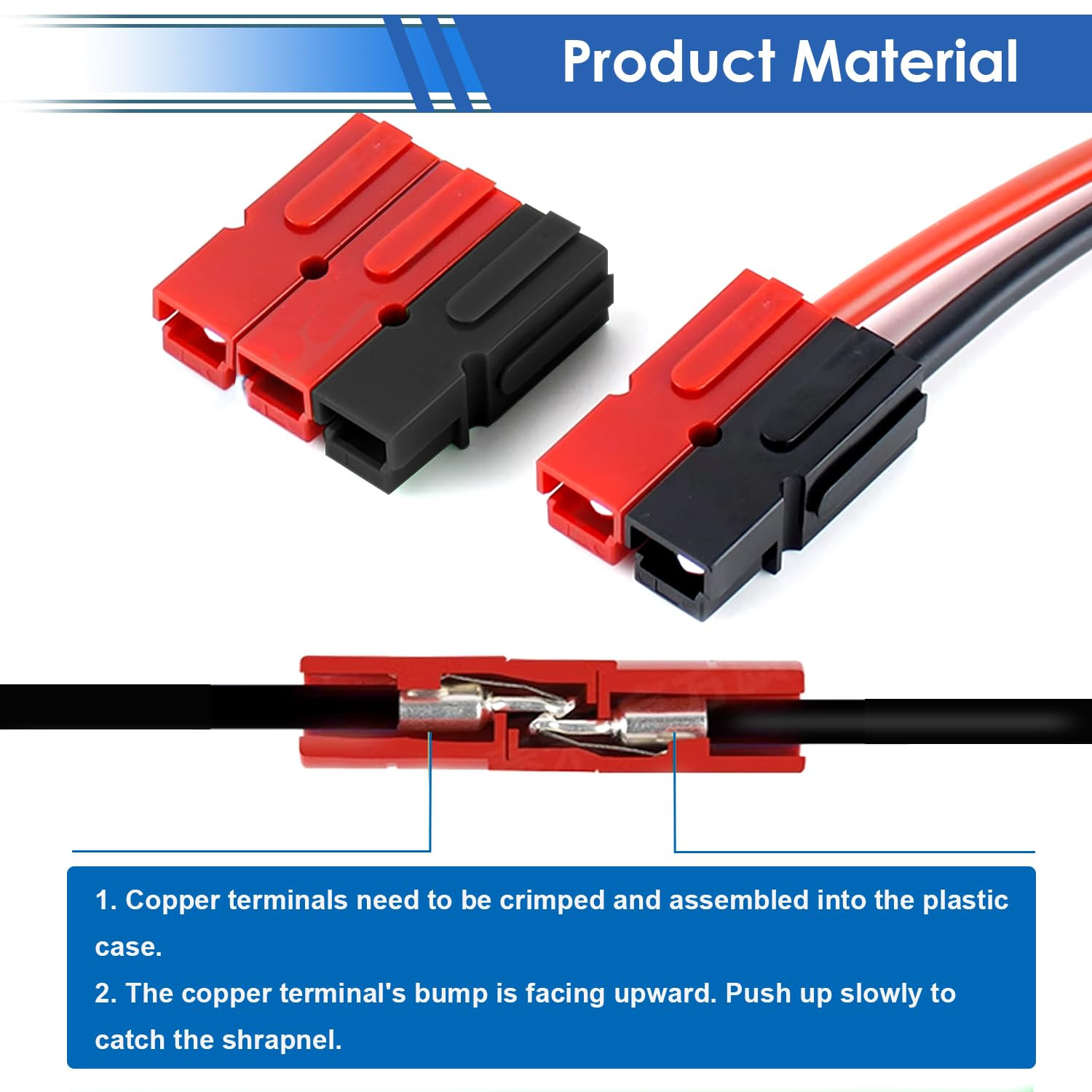 70Pcs 15/30/45 Amp Power Connectors with PVC Cover 1.5-6Mm²  Quick Disconnect Po