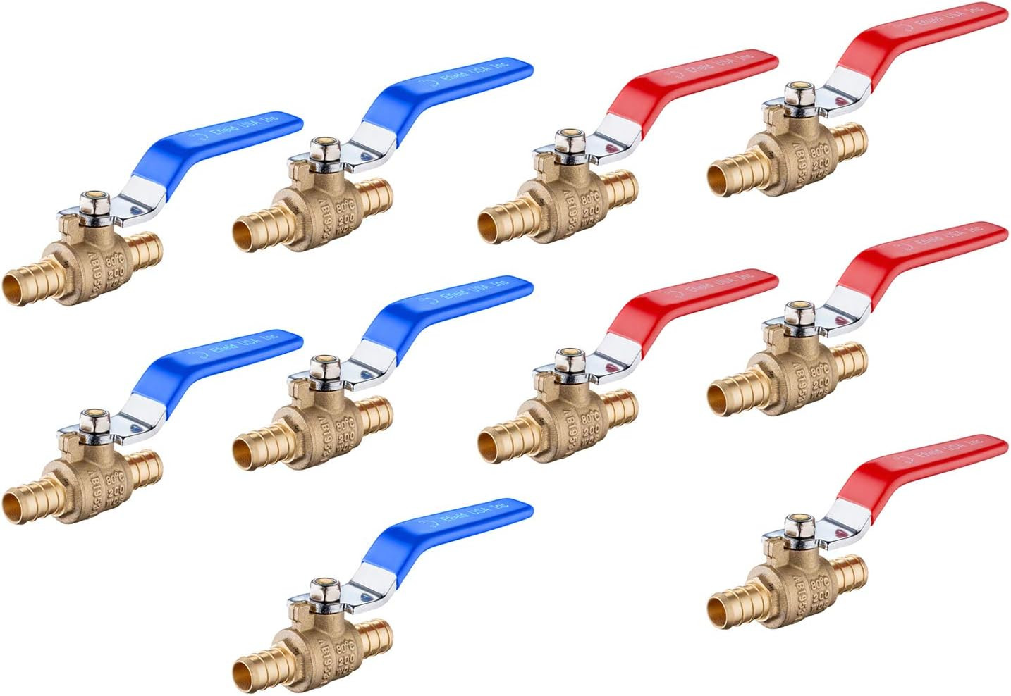 New 10PCS 1/2" PEX Crimp Brass Ball Valve Shut-Off Fast Shipping