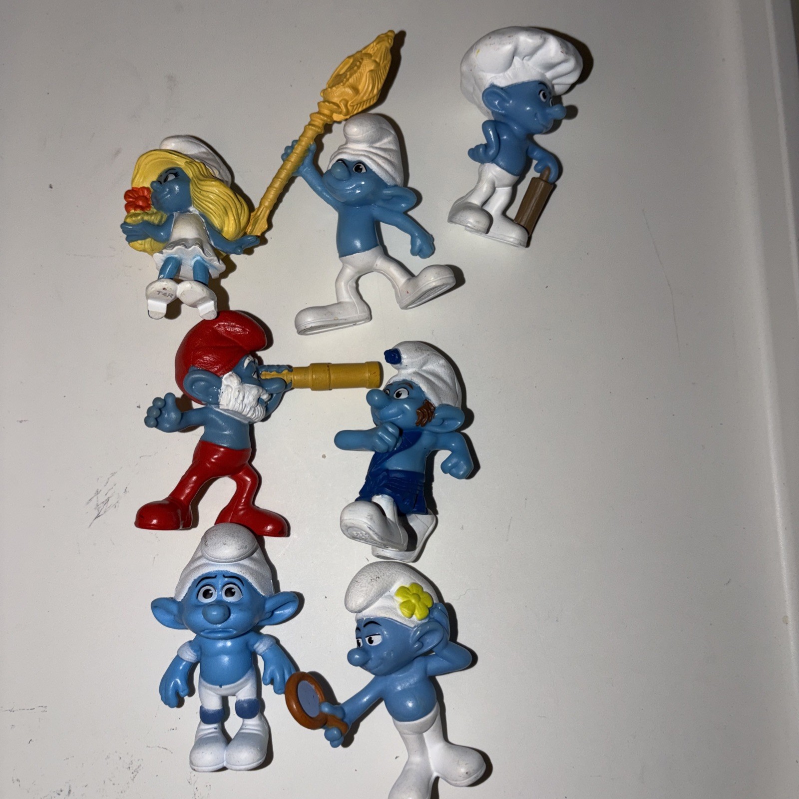 Smurfs Figures Lot of 7 McDonalds Happy Meal Toys 2011 And 2013
