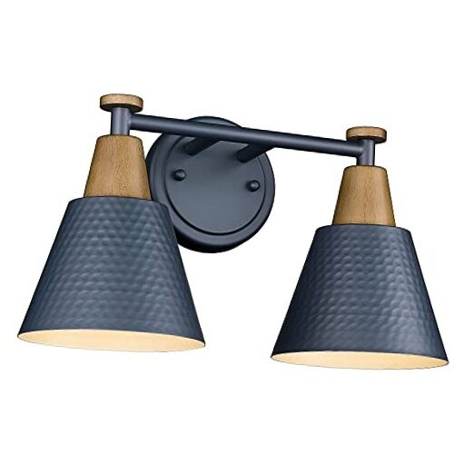  2-Light Bathroom Light Fixtures, Modern Bathroom Vanity Light 15" Navy Blue