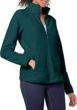 NWT Amazon Essentials Women's Full-Zip Polar Fleece Jacket Dark Green Size S