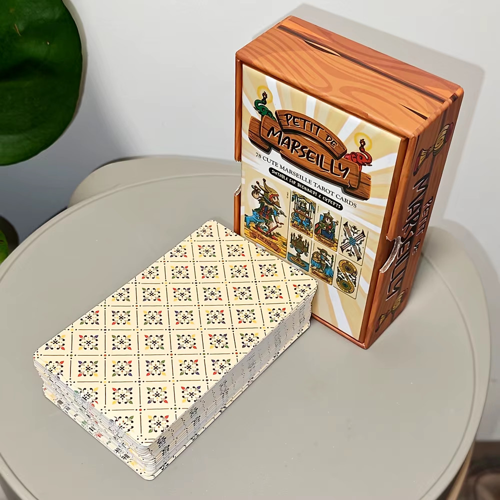 78 Pcs Cute Chibi Marseille Tarot Cards in Rigid Box Double-Embossed Cardstock 1