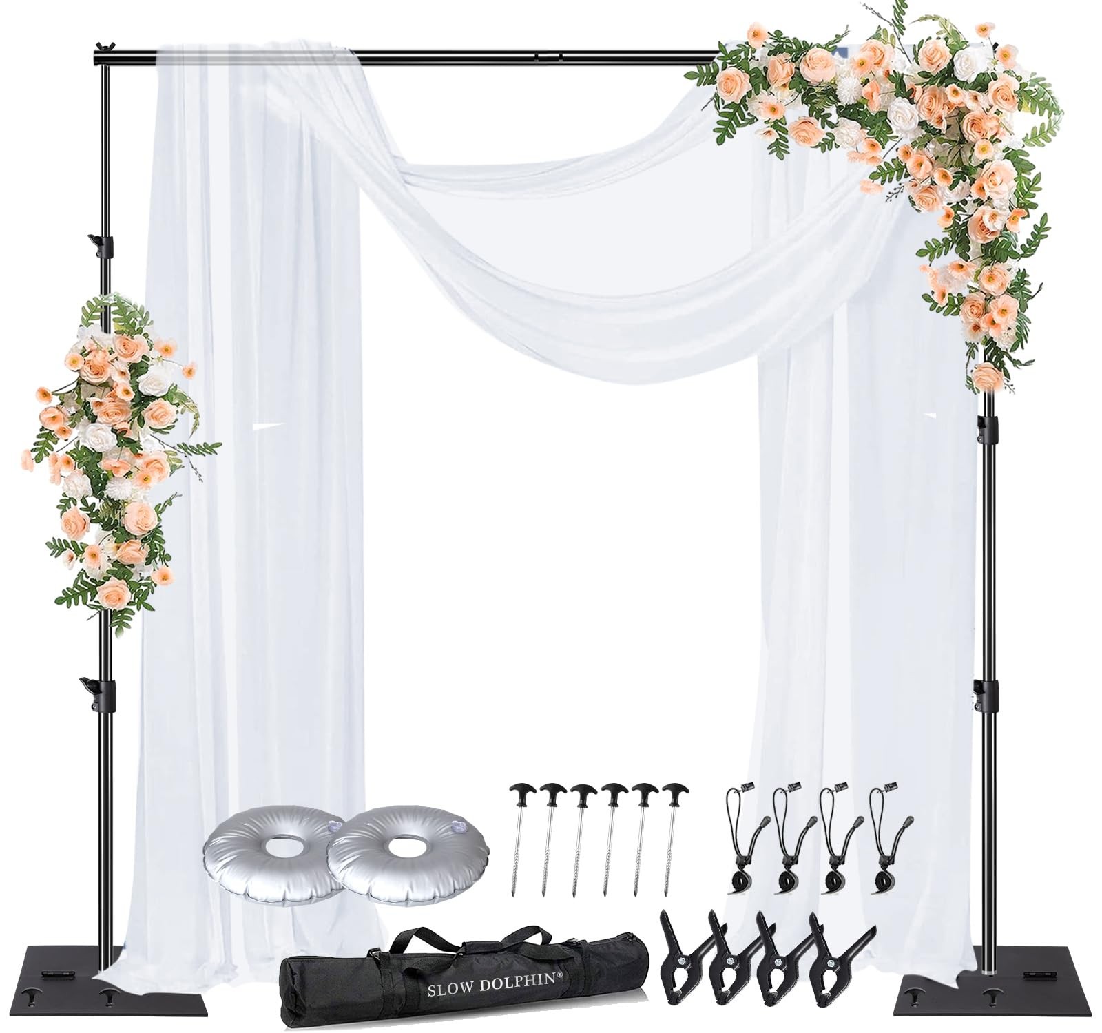 Pipe and Drape Photography Backdrop Stand Kit Adjustable Photo Background Sta...