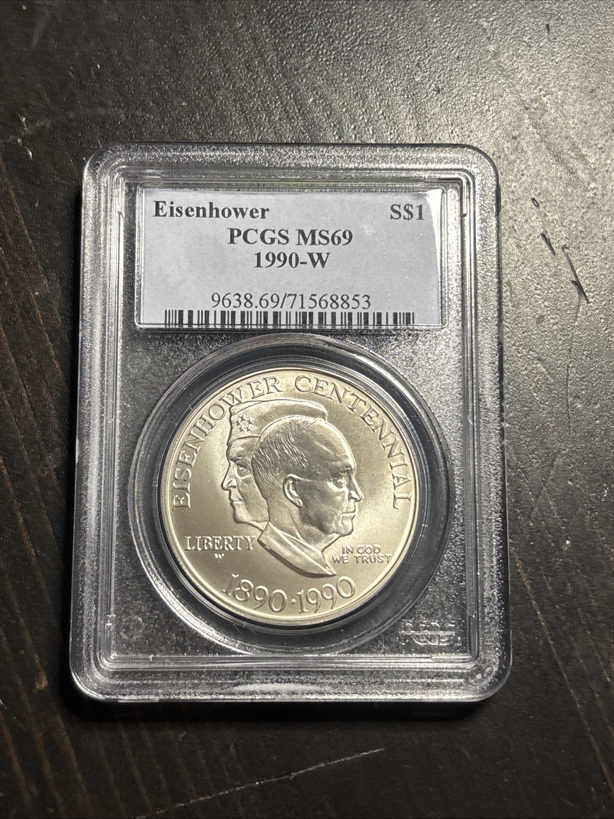 1990-W PCGS MS69 Eisenhower Commemorative Silver Dollar US Mint