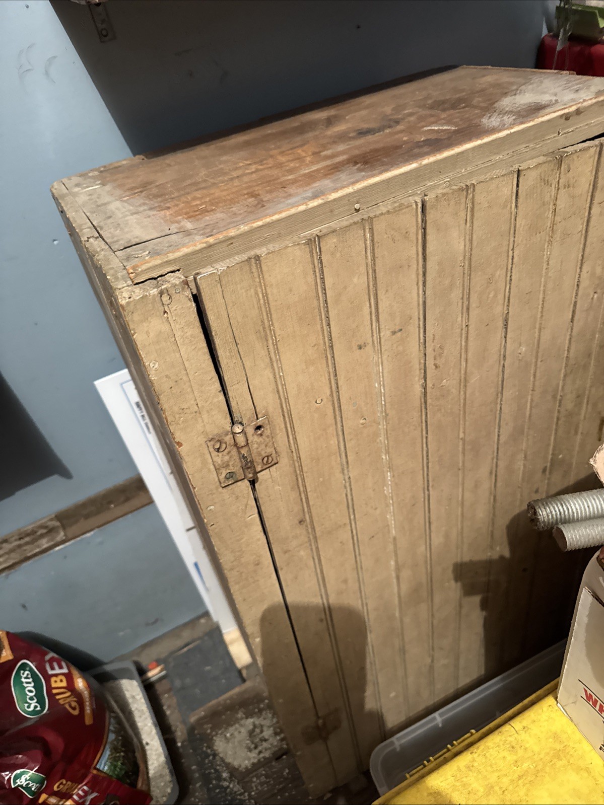 Primitive Small Solid Wood Country/Wall Hanging Cabinet Rustic Country Cupboard