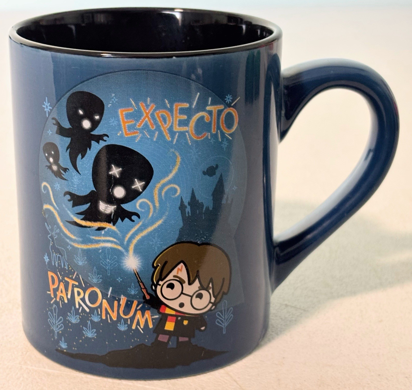 Harry Potter Expecto Patronum Warner Brothers Blue Black Ceramic Coffee Mug