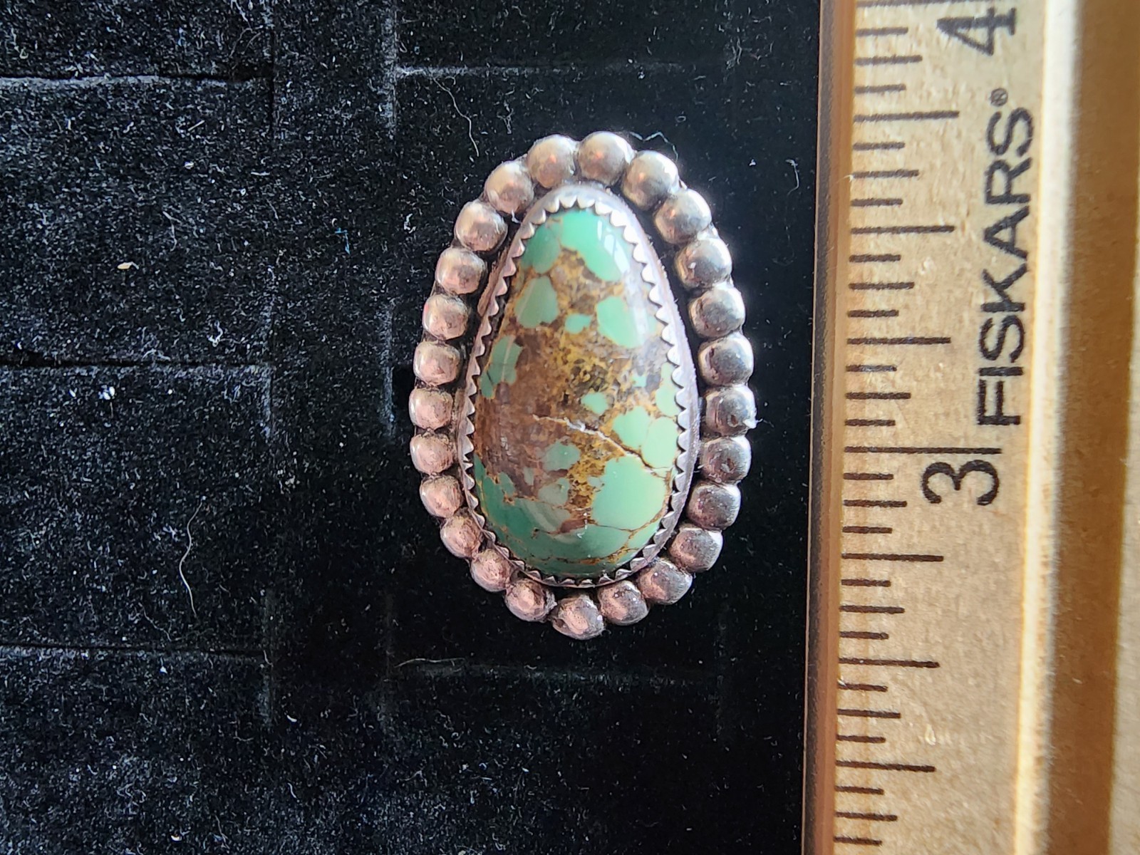 Native American Sterling Silver/Turquoise Ring Size 8.5 Marked/Tested+