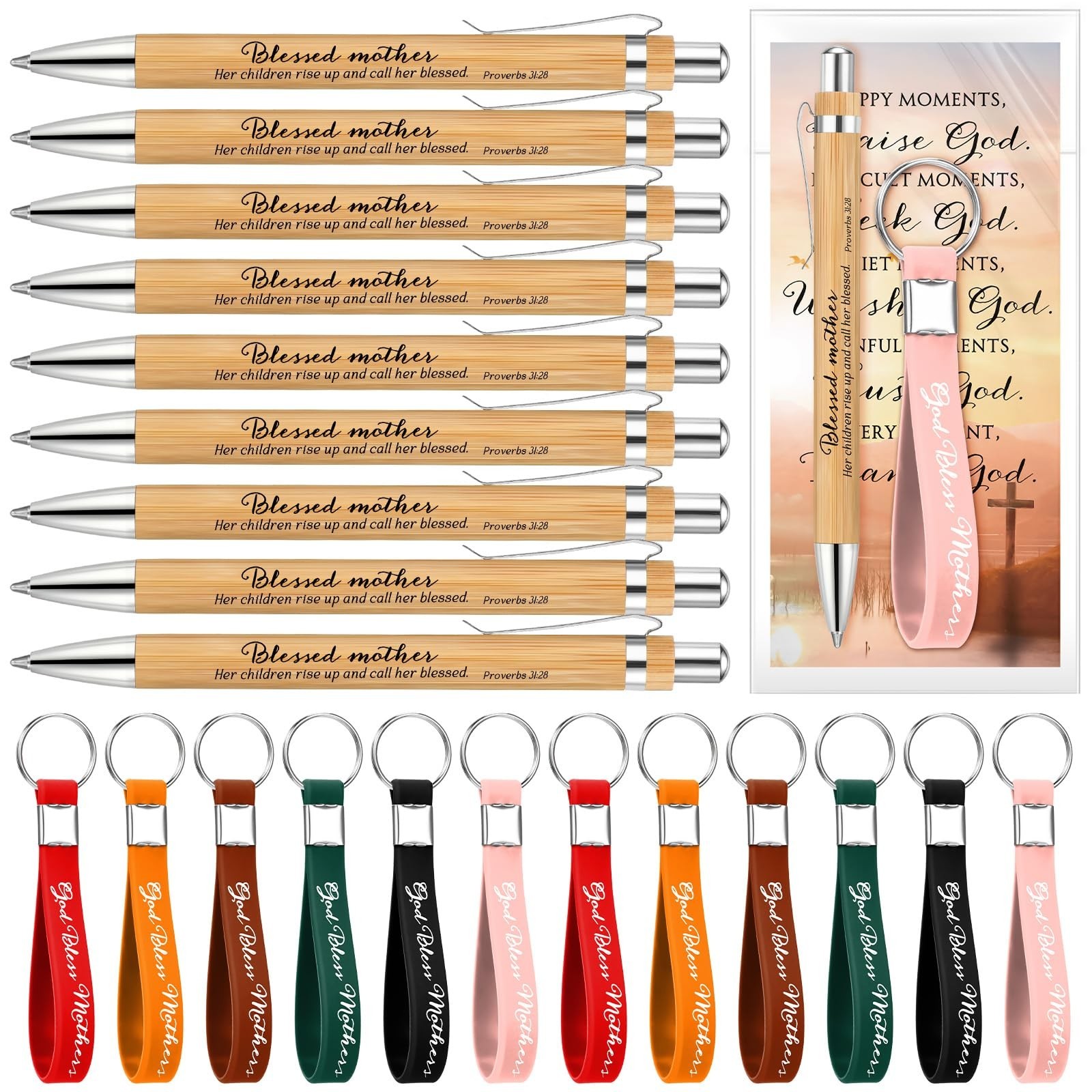 148 Pcs Christian Church Gifts for Women God Bless Mother Keychain Bible Vers...