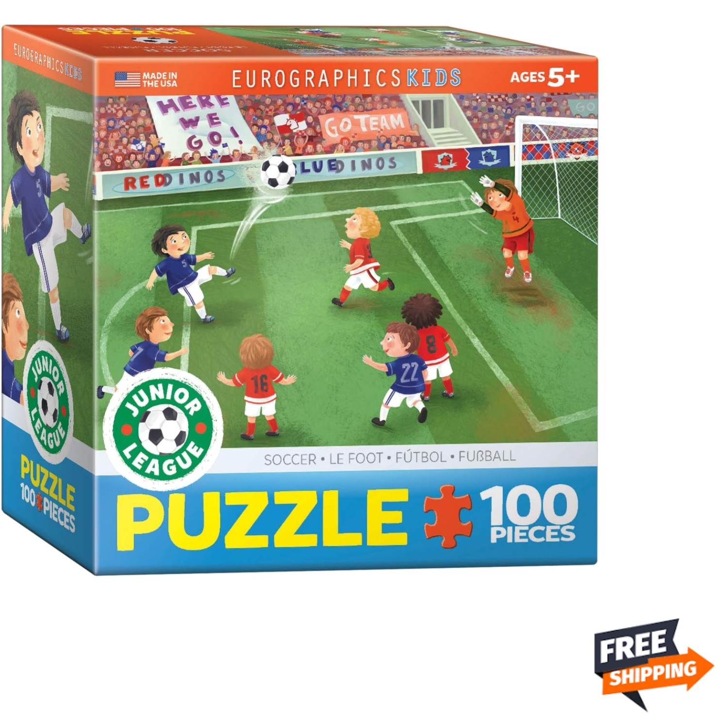 Eurographics Soccer Junior League 60-Piece Puzzle - Fun Motor Skills Activity